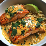 Coconut Curry Salmon with Coconut Quinoa