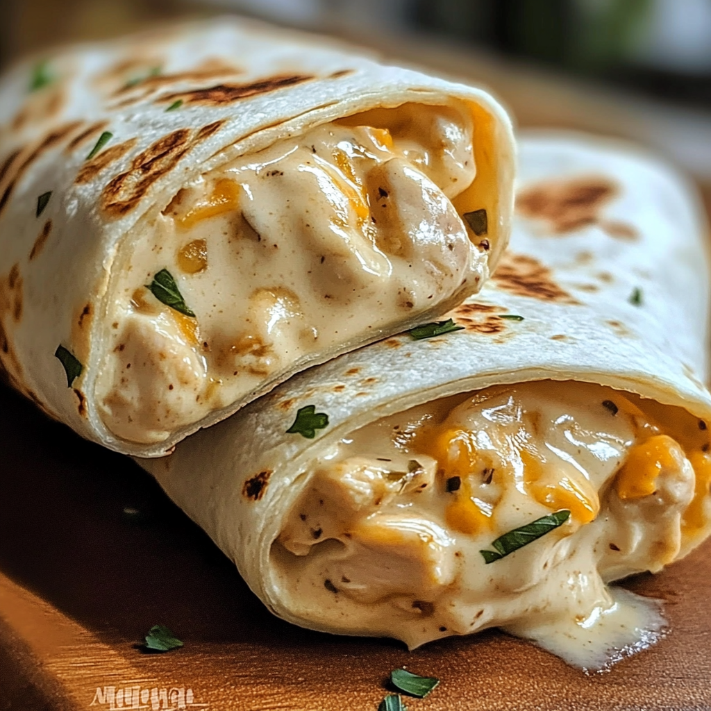 Cheesy Garlic Chicken Wraps