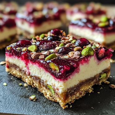 Cherry Pistachio Cheesecake Bars