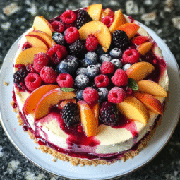 No-Bake Summer Berry & Peach Cheesecake | Easy Recipe Guide