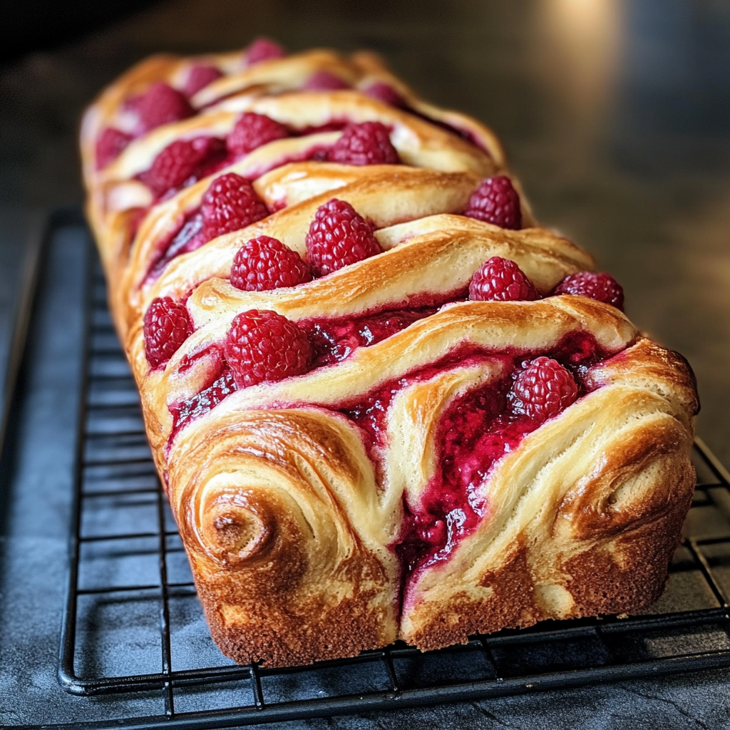 Raspberry Swirl Brioche Loaf - skilledcooks