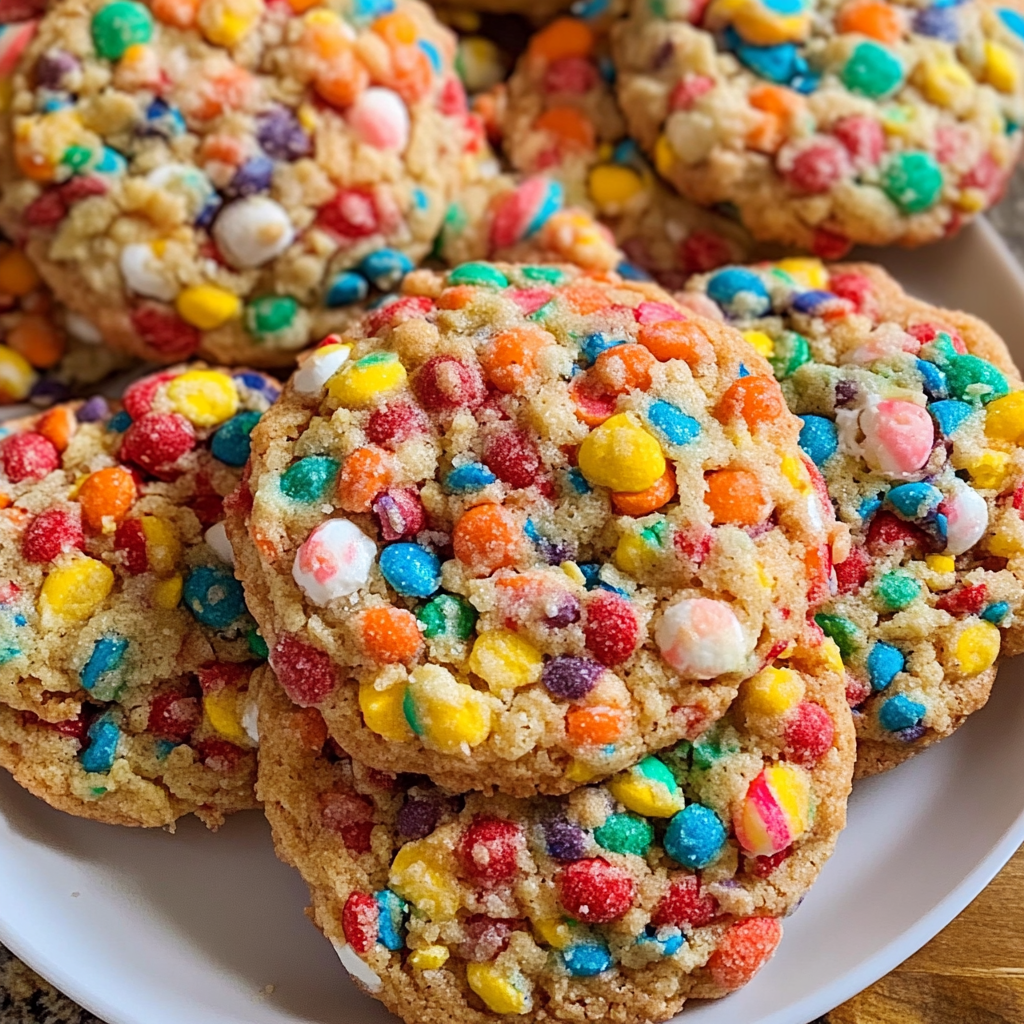 Fruity Pebbles Cookies – Soft, Chewy, and Colorful Cereal Treats