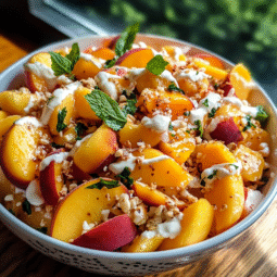 Millionaire Peach Salad Recipe – Creamy, Fruity, Retro No-Bake Dessert