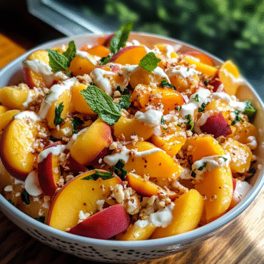 Millionaire Peach Salad Recipe – Creamy, Fruity, Retro No-Bake Dessert