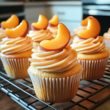 Honey Peach Cream Cheese Cupcakes | Moist & Fruity Summer