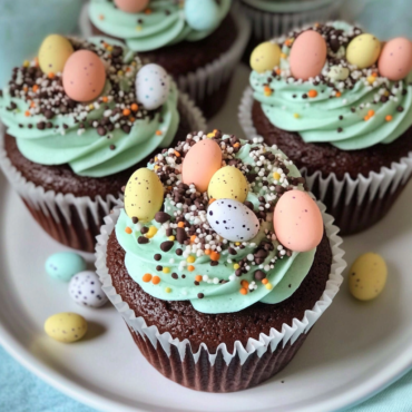 Easter Speckle Cupcakes with Lemon Cheesecake Filling – Easy Spring Dessert