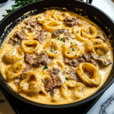 Cheesesteak Tortellini in Creamy Provolone Sauce | Easy One-Pot Pasta Recipe