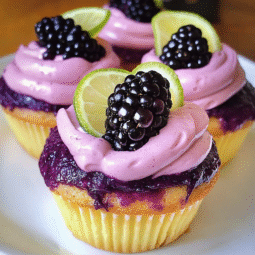 Blackberry Lime Cheesecake Cupcakes – Tangy, Creamy, and Perfect for Summer