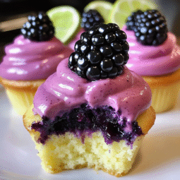 Blackberry Lime Cheesecake Cupcakes – Tangy, Creamy, and Perfect for Summer