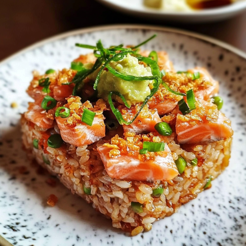 Salmon Crispy Rice Recipe – Easy, Crunchy & Spicy Sushi-Inspired Appetizer