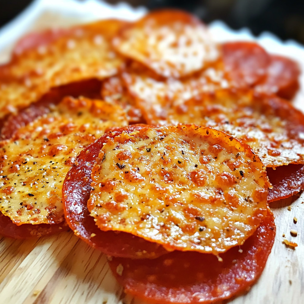 Crispy Keto Pepperoni Cheese Crisps – Easy 2-Ingredient Low-Carb Snack Recipe