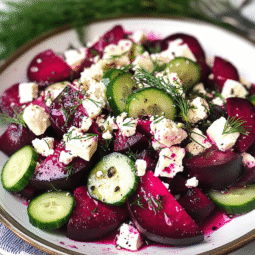 Refreshing Beet Salad with Feta, Cucumbers, and Dill – Easy, Healthy, and Flavor-Packed