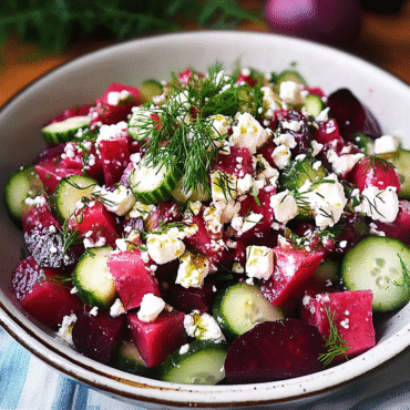 Refreshing Beet Salad with Feta, Cucumbers, and Dill – Easy, Healthy, and Flavor-Packed
