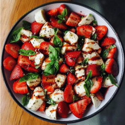 Balsamic Strawberry Caprese Salad – Sweet & Savory Summer Twist