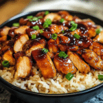 Easy One-Skillet Honey BBQ Chicken Rice – Sweet, Smoky & Family-Friendly