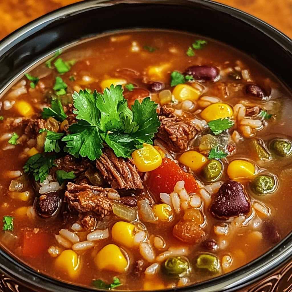 Hearty Mexican Beef and Rice Soup | Easy One-Pot Dinner Recipe