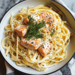 Creamy Lemon Dill Salmon Pasta Recipe – Easy 30-Minute Dinner