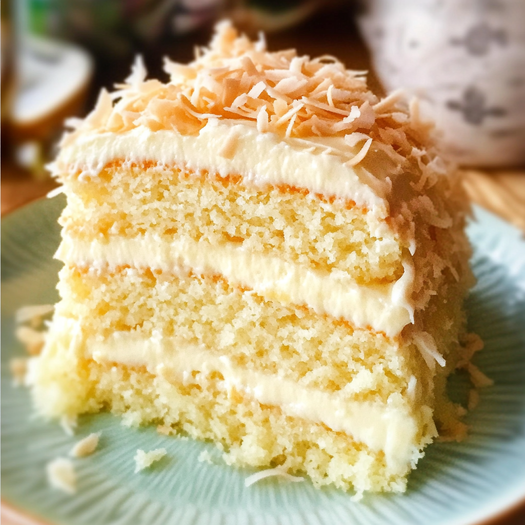 Coconut Custard Cake Recipe – Moist Layers, Creamy Filling & Toasted Coconut