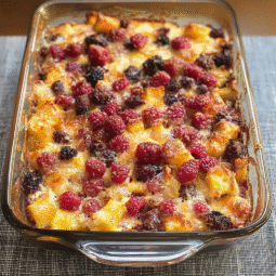 Healthy Overnight Breakfast Casserole with Berries – Easy Make-Ahead Breakfast