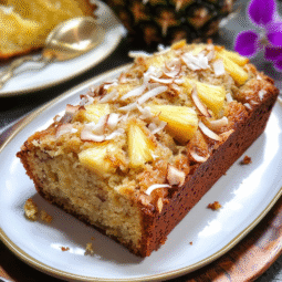 Hawaiian Banana Bread – Moist, Tropical Loaf with Pineapple, Coconut & Macadamia Nuts