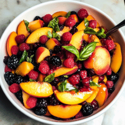 Honey Lime Basil Peach Fruit Salad – Easy, Fresh & Perfect for Summer
