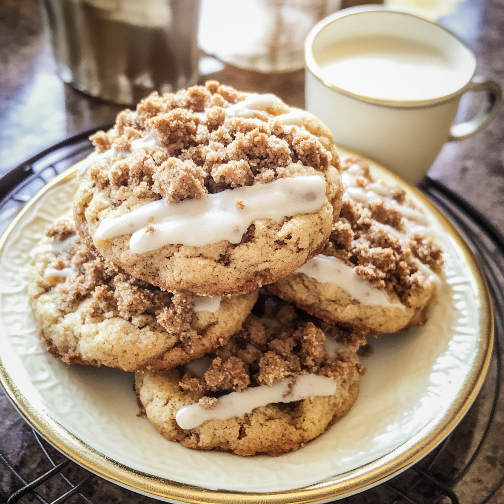 Coffee Cake Cookies Recipe – Soft, Cinnamon-Streusel Cookies with Glaze