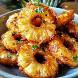 Rum-Soaked Pineapple Rings Recipe – Crispy, Boozy & Tropical Dessert