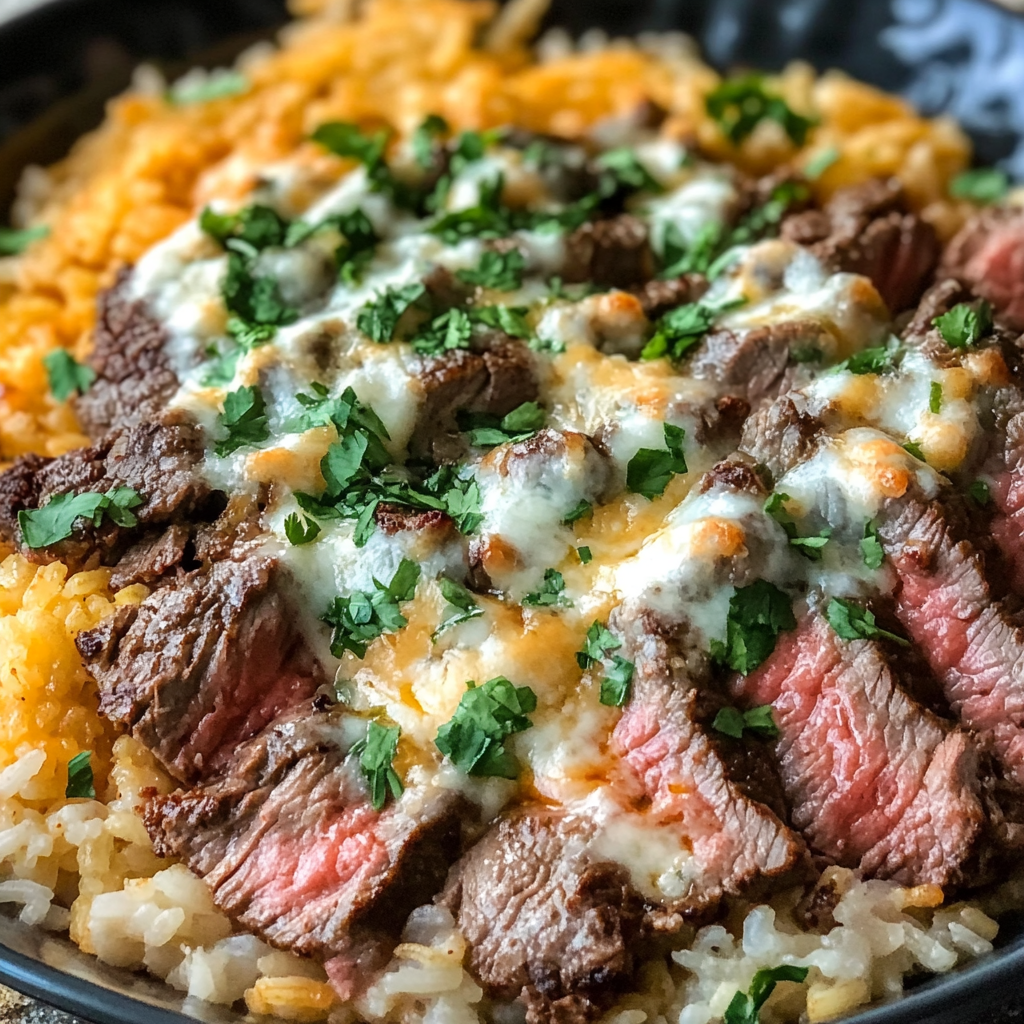 Steak & Queso Rice Recipe – Easy Tex-Mex Dinner with Creamy White Queso