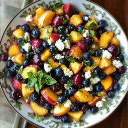 Blueberry Peach Feta Salad – Fresh, Sweet, and Savory Summer Salad Recipe