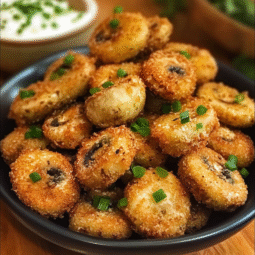 Crispy Oven Fried Garlic Mushrooms – Easy, Healthy, Low-Carb Recipe