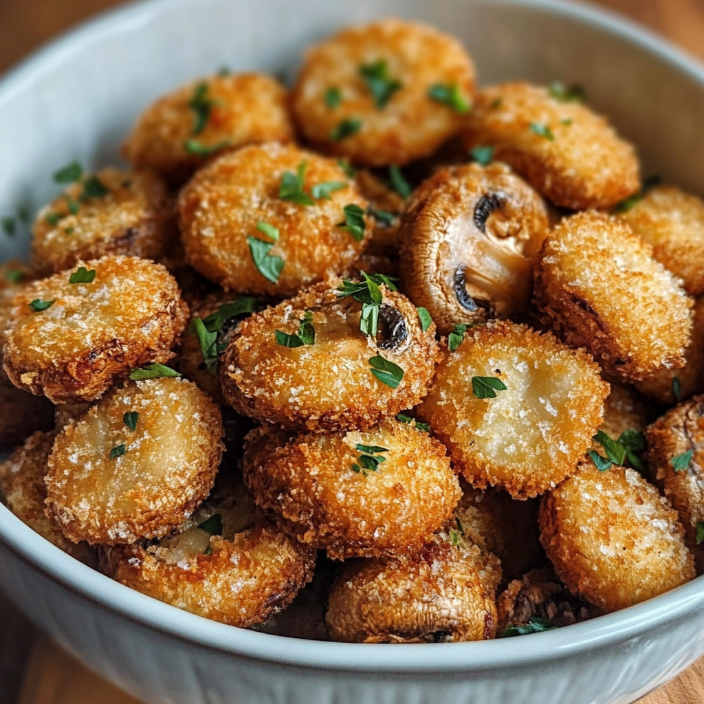 Crispy Oven Fried Garlic Mushrooms – Easy, Healthy, Low-Carb Recipe