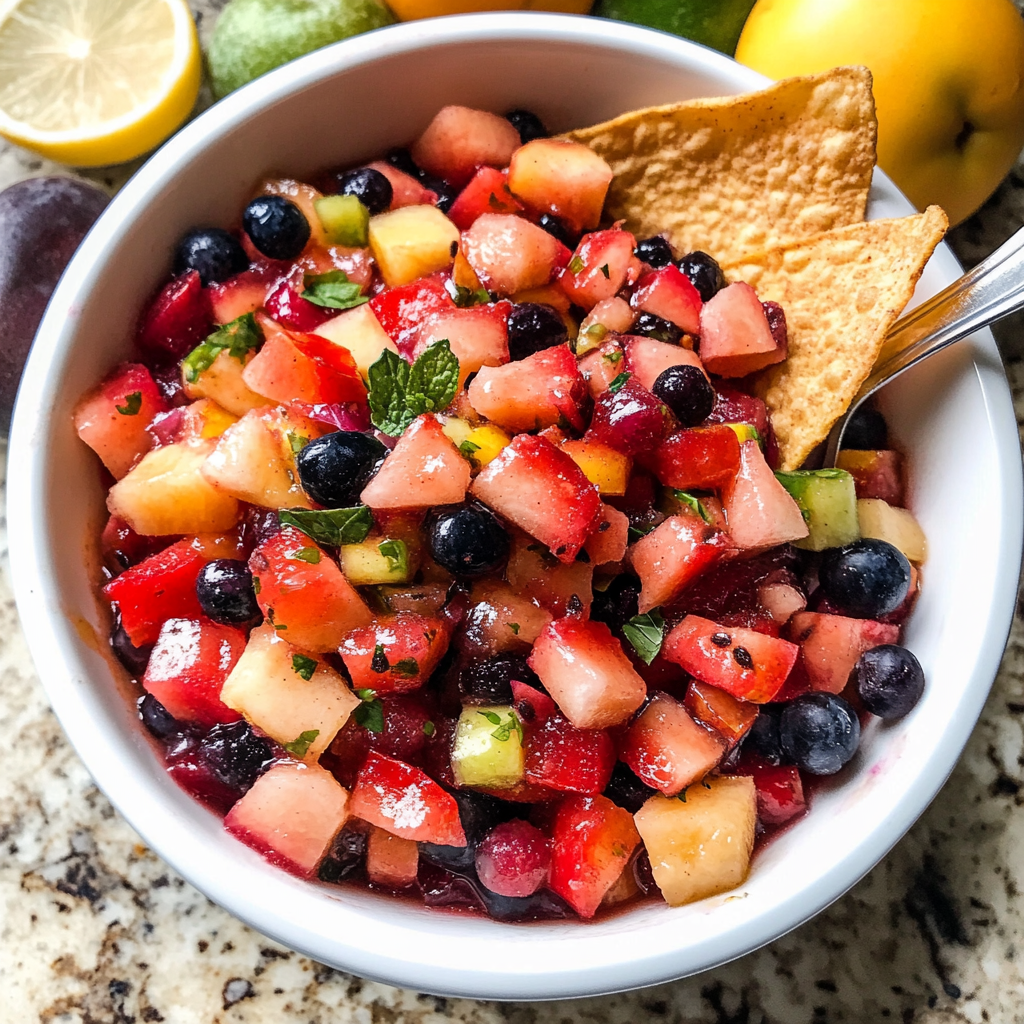 Easy Fruit Salsa with Cinnamon Chips – Sweet, Fresh & Perfect for Parties