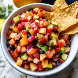 Easy Fruit Salsa with Cinnamon Chips – Sweet, Fresh & Perfect for Parties