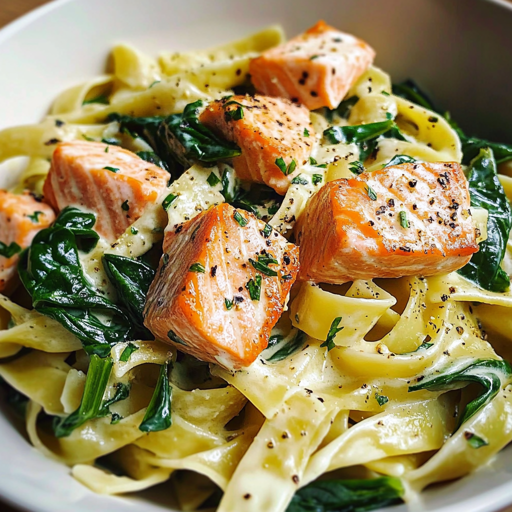 Creamy Salmon Spinach Pasta Recipe – Healthy & Easy Weeknight Meal
