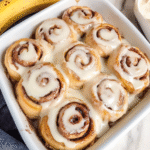 Banana Bread Cinnamon Rolls with Cream Cheese Frosting – Moist, Gooey & Easy