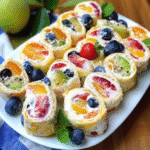 Cheesecake Fruit Salad Roll Ups – Easy No-Bake Dessert with Fresh Fruit