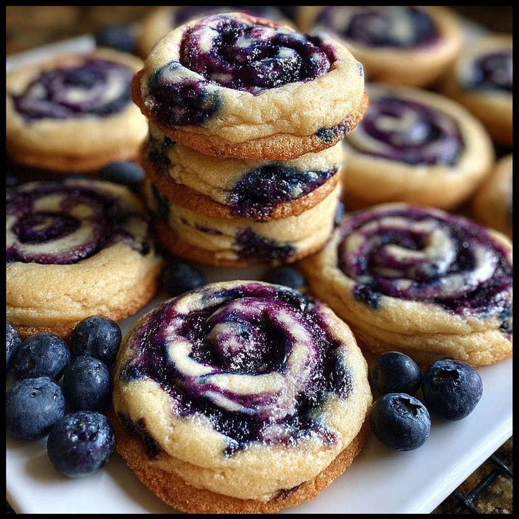 Blueberry Cheesecake Swirl Cookies – Soft, Chewy & Fruity Dessert Recipe