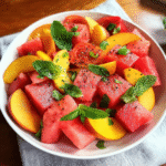 Peach Watermelon Salad Recipe – Refreshing Summer Side Dish with Feta & Mint