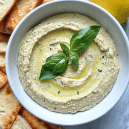 Lemon Basil Hummus Recipe – Fresh, Creamy & Vegan Dip in 10 Minutes