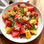 Peach Watermelon Salad Recipe – Refreshing Summer Side Dish with Feta & Mint
