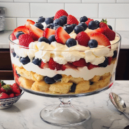 4th of July Trifle Recipe – Easy Patriotic Dessert with Berries & Cream