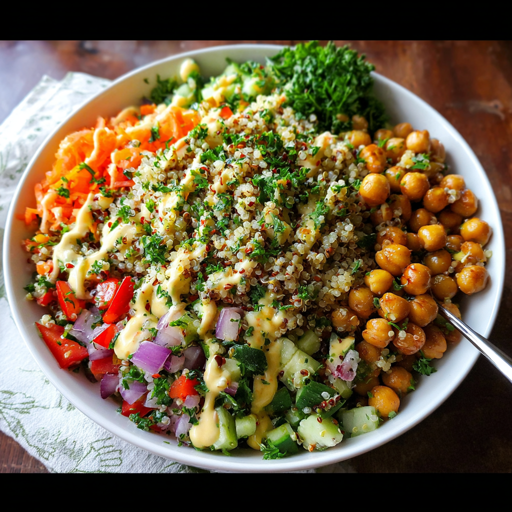 Easy Quinoa Chickpea Bowl | Healthy Vegan Meal Prep Recipe