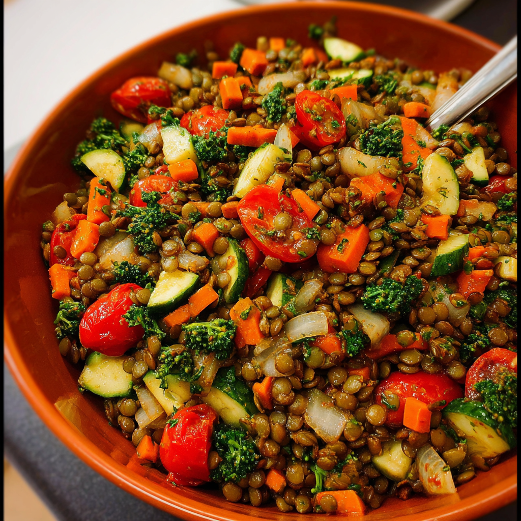 Lentil and Veggie High-Fiber Salad | Easy, Healthy Recipe