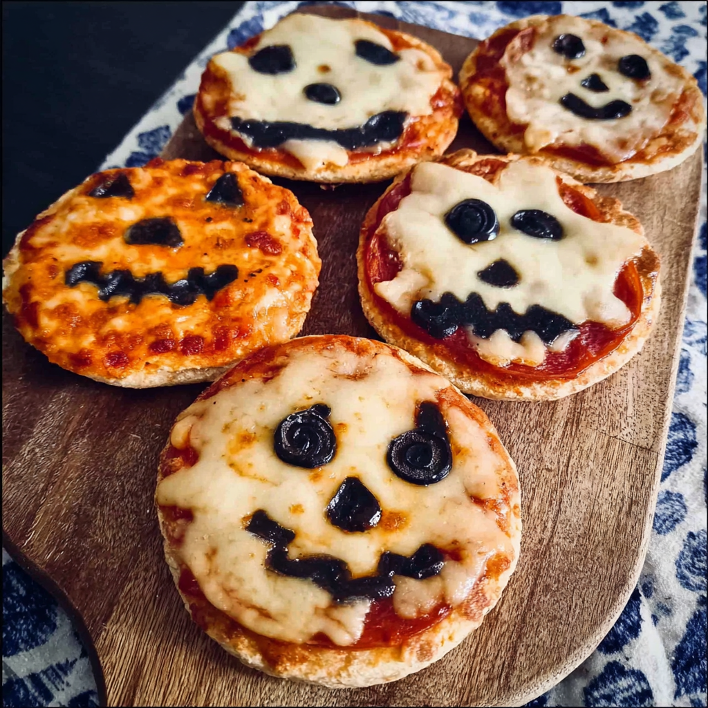 Mini Halloween Pizzas: Easy Spooky Recipes for Kids and Parties