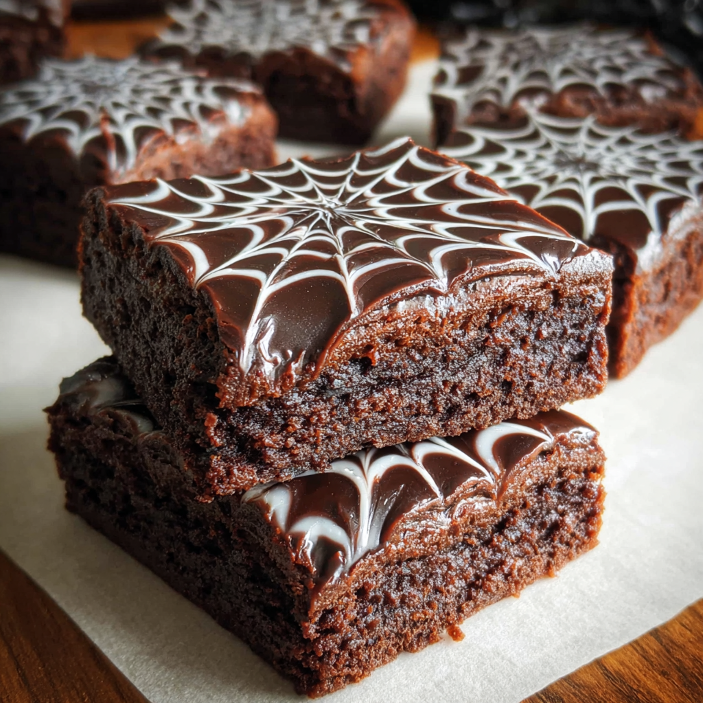 Spiderweb Chocolate Brownies – Fudgy Halloween Treat with Easy Web Design