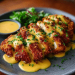 Pretzel Chicken with Mustard-Cheddar Sauce | Crispy, Tangy & Easy Recipe