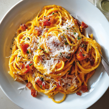 Pumpkin Carbonara Recipe – Creamy Fall Pasta with Pumpkin, Eggs & Cheese