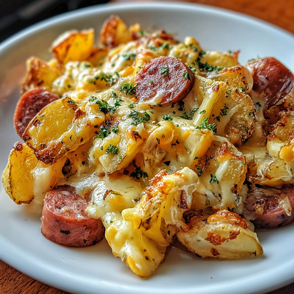 Cheesy Ranch Potatoes and Smoked Sausage | Easy Comfort Food Recipe