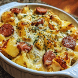 Cheesy Ranch Potatoes and Smoked Sausage | Easy Comfort Food Recipe