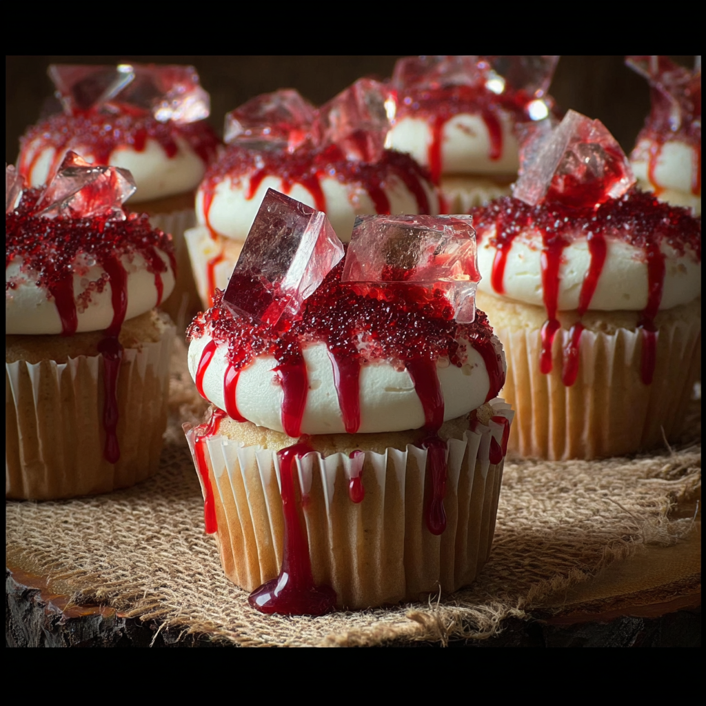 Bloody Broken Glass Cupcakes – Spooky Halloween Dessert Idea